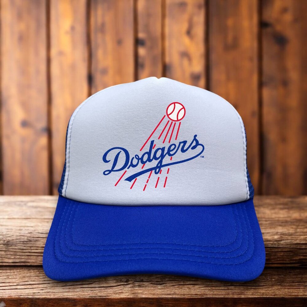 LA Clippers Mens Trucker Hat Blue Snapback Vintage Logo Retro Basketball Cap